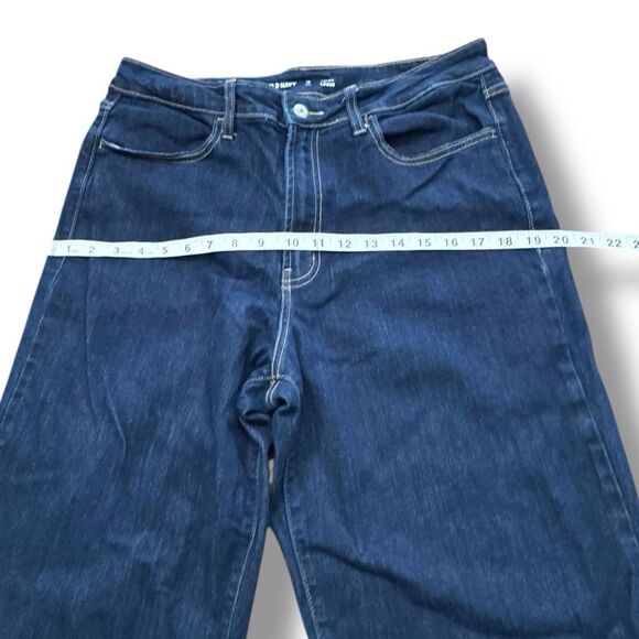 Old Navy High Rise Loose Straight Leg Denim Blue Stretch Pants Women’s Size 12T - Picture 5 of 13